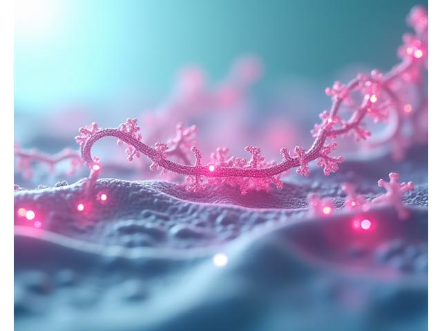 Representación de péptidos señal activando fibroblastos.