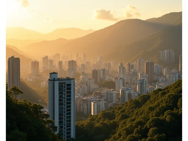 Vista aérea de una zona urbana de Medellín con un pin de ubicación resaltando el edificio Cascabel Beauty, rodeado de vegetación y arquitectura moderna.