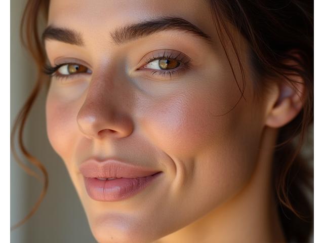 Piel hidratada y luminosa de una mujer de mediana edad