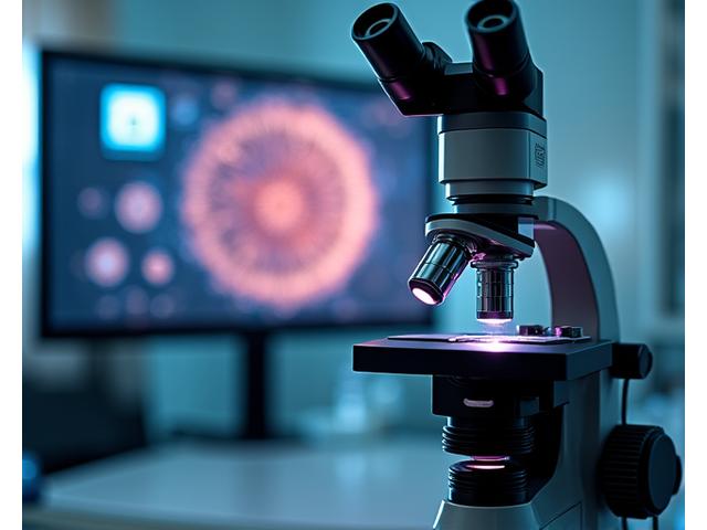 Detalle de un microscopio o representación científica de la barrera cutánea, con enfoque en las células de la piel y una textura de superficie limpia y robusta.
