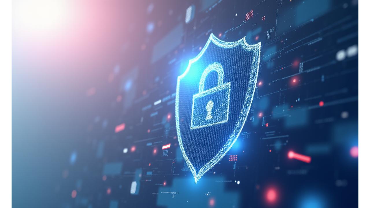 Representación de seguridad digital con un icono de candado sobre una pantalla y elementos de diseño web, transmitiendo confianza y protección de datos.